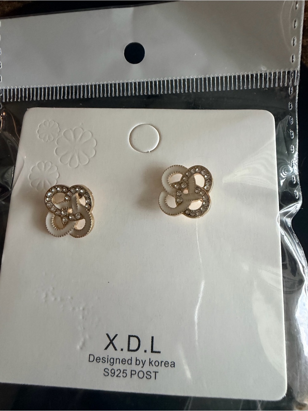 Gold-Tone Crystal Knot Stud Earrings